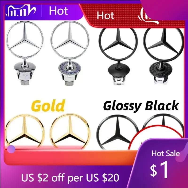 Car Sticker AMG W221 New 2025 For Mercedes Benz 3D Metal Car Front Bonnet Hood Emblem Badge for Mercedes Benz W202 W203 W204 W20