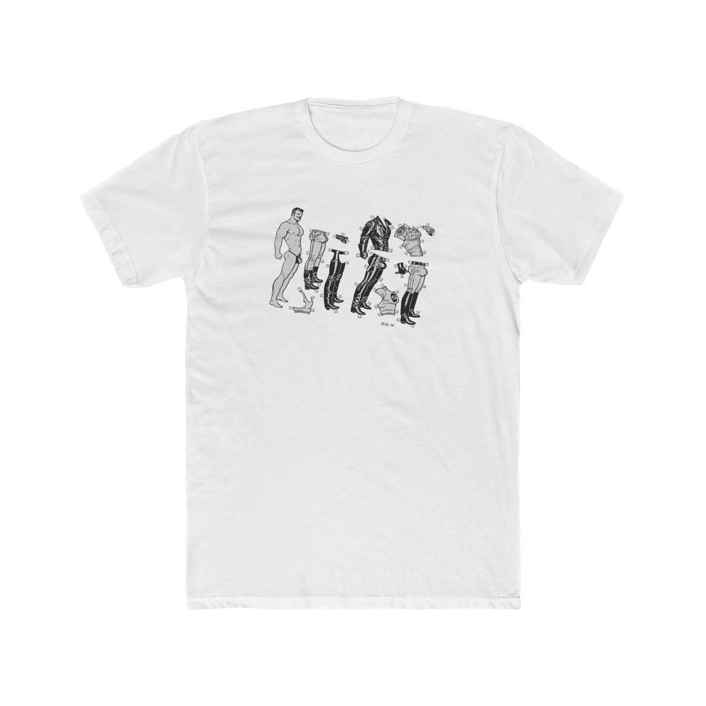 Leather Man paper dolls Men#039;s Cotton Crew Tee Gay Leather Tom of Finland Unisex T-Shirt