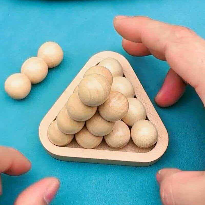 Toys Educational Creative Pyramid 3D Wooden Brain Teaser Puzzle Fun Difficult Problem Solving For Adults Kids Children