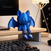 Spooky Atmosphere Decor 3D Printed Articulated Bat Figurine, Flexible Cartoon Ornament with Halloween Desk Decoration Movable Joints, Desktop