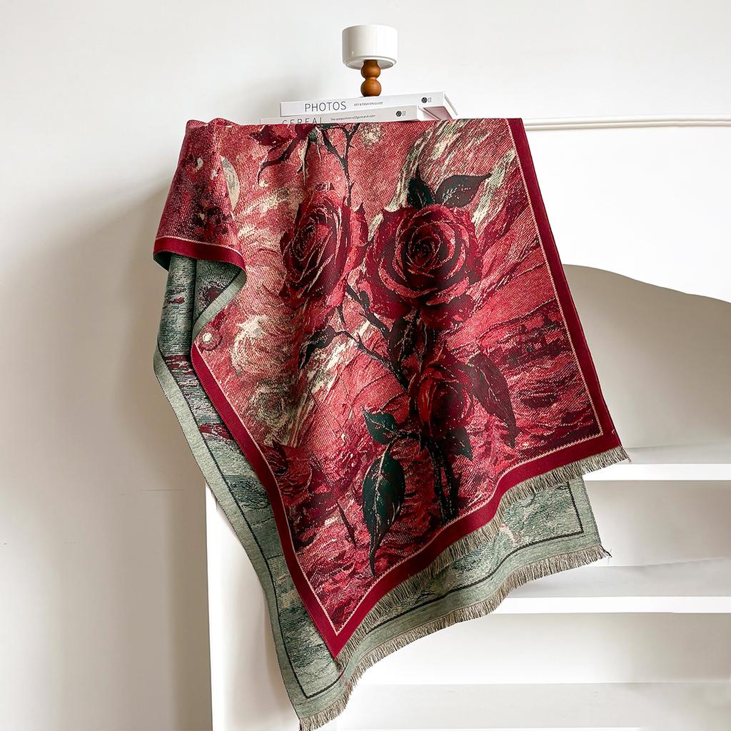 Print Women Imitation Cashmere Winter Thicken Scarf Shawl  Warm, Coldproof Windproof Blanket