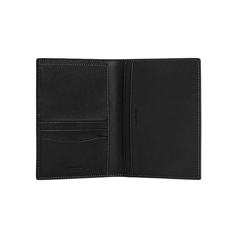 New COACH PVC Wallet, Card Holder, Passport Holder Men's Dark Coffee 1283-QBMAA