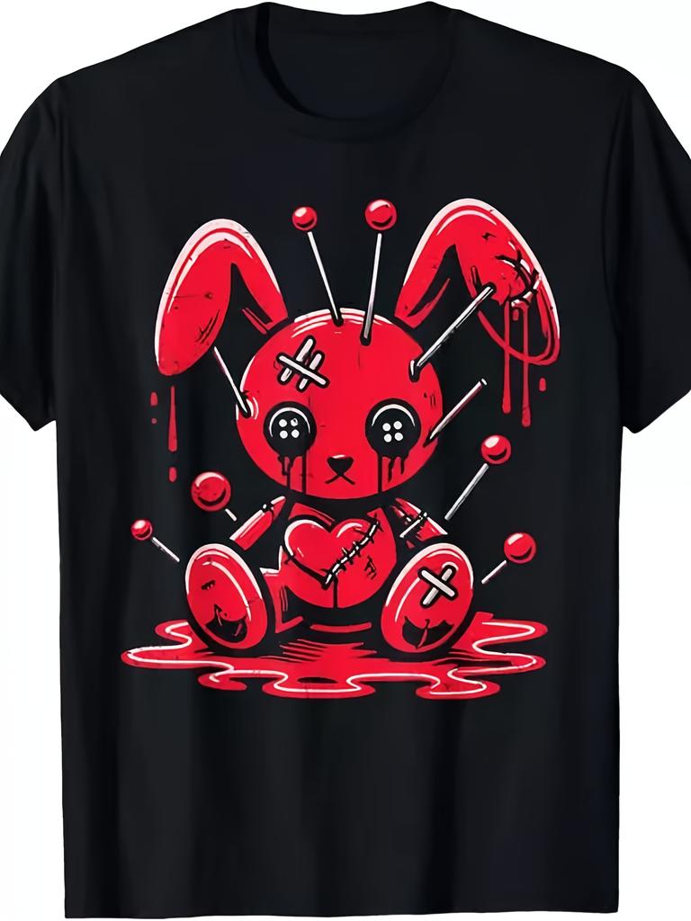 NEW LIMITED Stitched Bunny Rabbit Pastel Goth Anime Kawaii Gothic Grunge T-ShirtSame Style for Men a