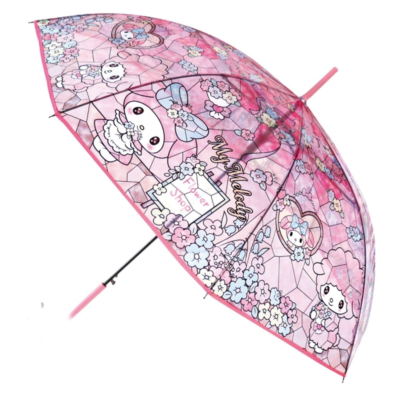 

My Melody Stained Glass Long Cute Umbrella, Umbrella, 55cm, One-Touch, Sanrio, Pink,