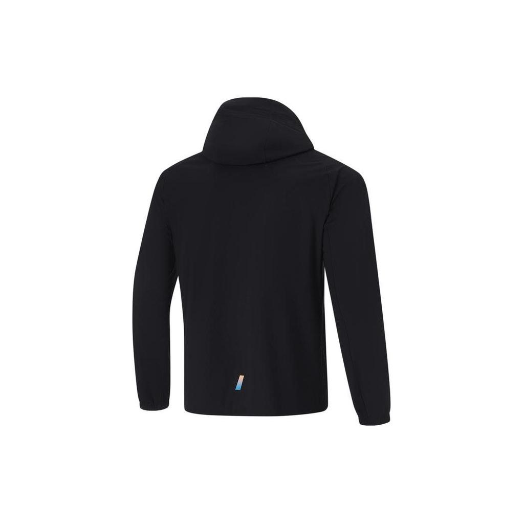 Li-Ning Fitness Series Solid Color Hooded Ice Feel Slim Fit Sports Jacket Men Jacket Black AFDU413-3