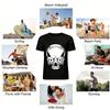 Edgy Skull Print Tee with Poker Element Streetwear for Men Women Pure cotton T-shirt