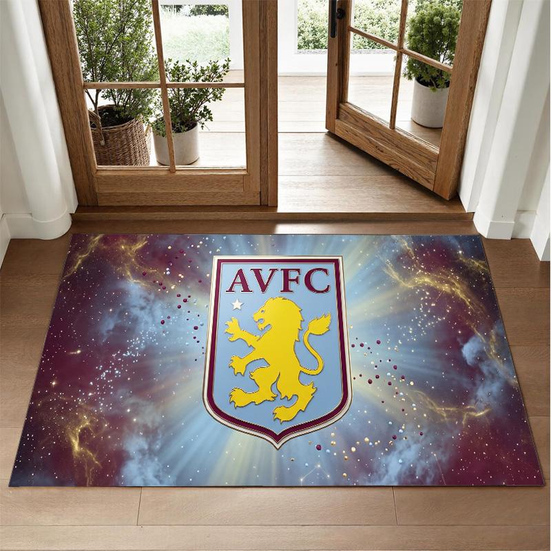 Aston Villa Fußball Design Kristall Samt Teppich Weiche Dekorative Matte für Schlafzimmer Eingang