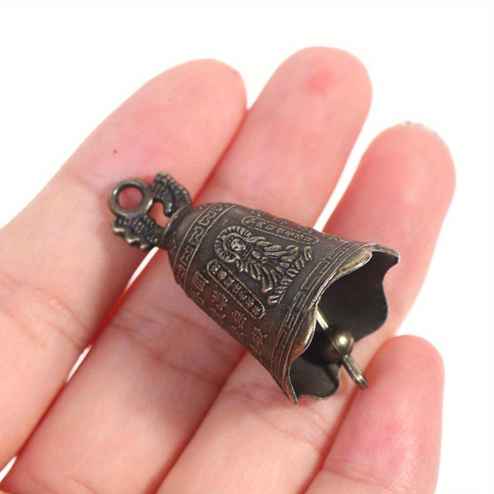 5Pcs Retro Antique Bell Mini Sculpture Pray Buddha Bell Shui Feng Bell Pendant for Home Table Decoration