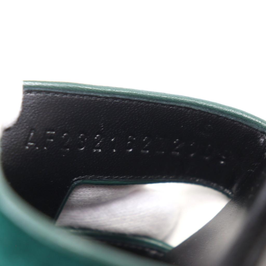 HERMES Mule Oasis H motif velour and leather sandals Velor Women 37.5 232162Z Used