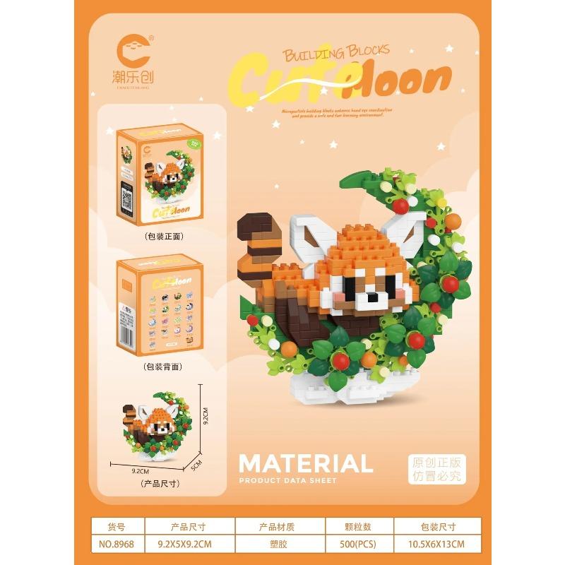 Kawaii Panda Cat Flower Moon Cartoon Building Blocks Toy Assembly Model for Girls Kids Christmas Gift