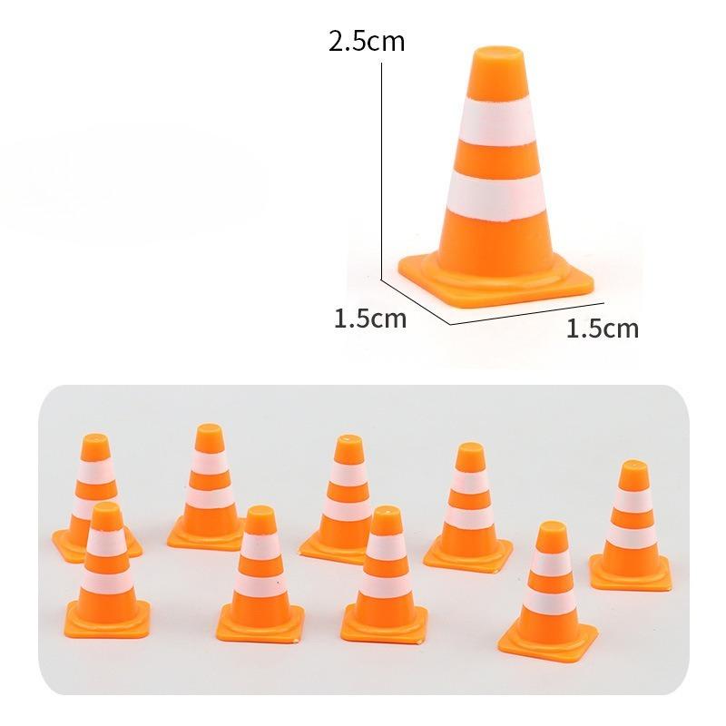 

Mini Traffic Signs Roadblock Toy for Kids Construction Car Theme Party Traffic Cone Sport Training 10pcs оранжевый