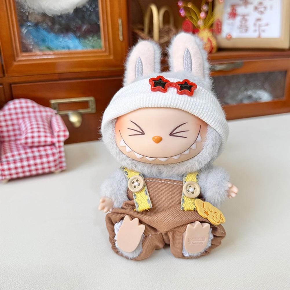 For 17cm Labubu Doll Clothes Fashion Clothes Hoodies Doll Clothes Color Match Hoodies Dolls Accessories Cute Decoration Little Cloths