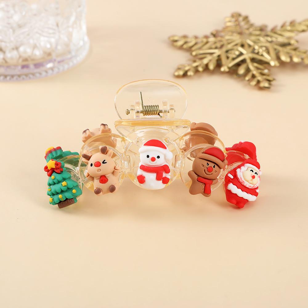 1pc Large 10.01 cm Santa & Reindeer Christmas Hair Claw Clip for Women - Elegant Cute Shark Clip with Secure Hold