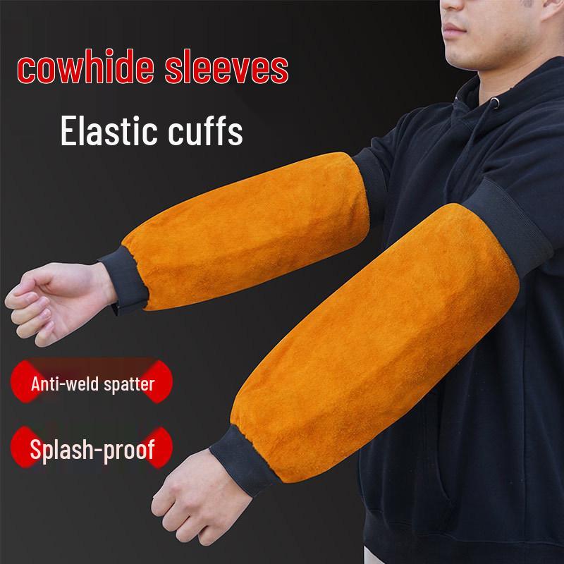 Feuerfeste Schweißarmstulpen aus Rindsleder: Hitzebeständig, Verbrühschutz, Funken- und Spritzschutz