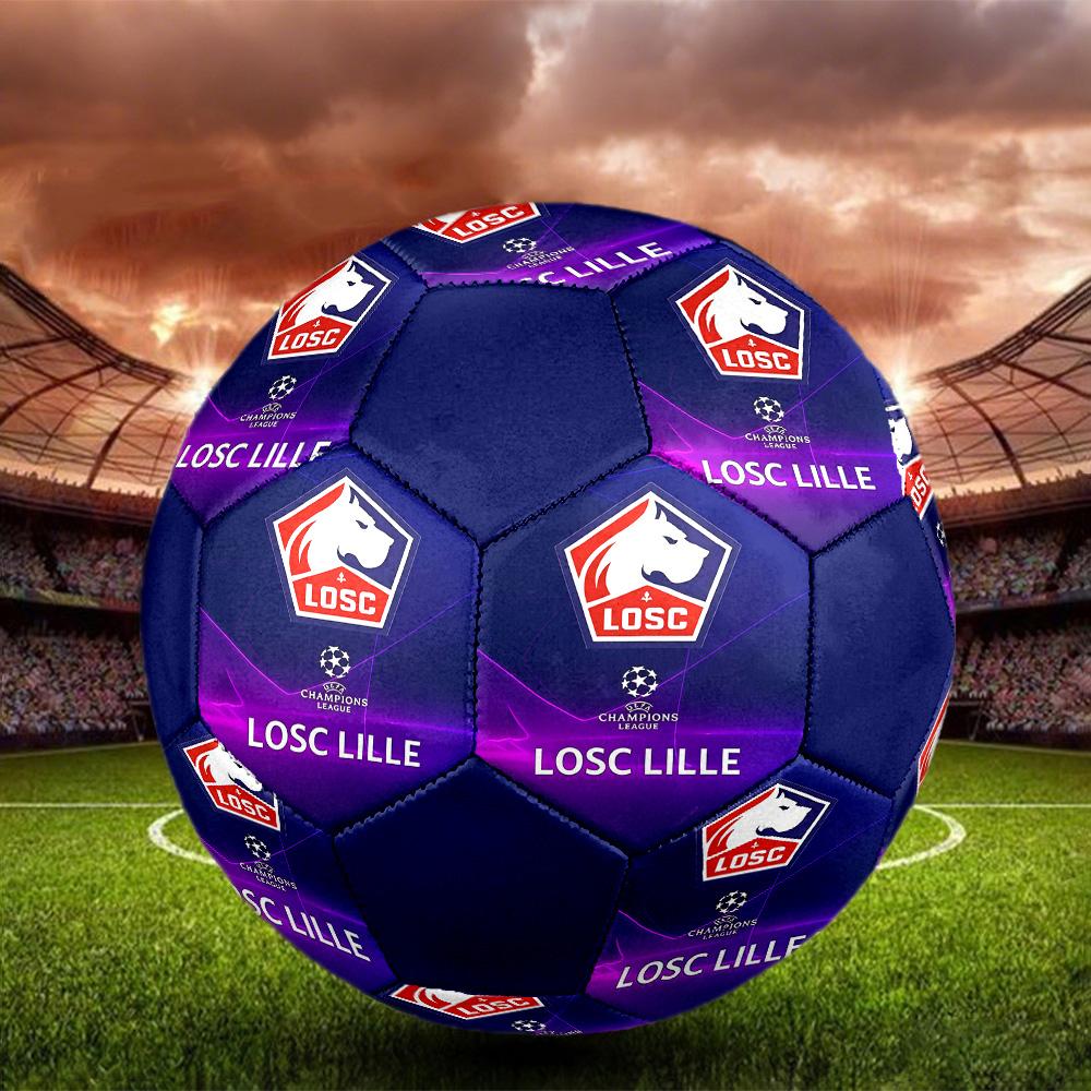 LOSC Lille Indoor Soccer Ball Colorful All Ages Size 5 Machine Stitched PVC Competition Ready Durable High-Bounce