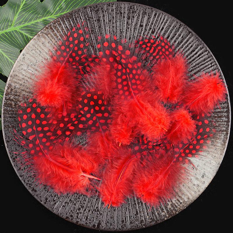 Plumes à Pois Naturelles pour Accessoires de Bâtonnet Jouet pour Chat DIY - 50 pcs.