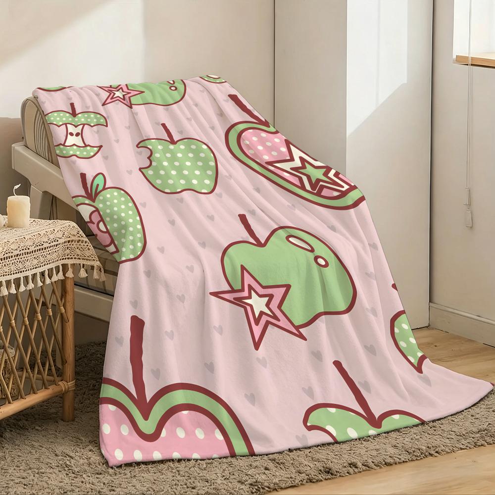 Simple attractive apples Throw Lightweight g Flannel Blanket Soft Skinfriendly for Summer Cooling
