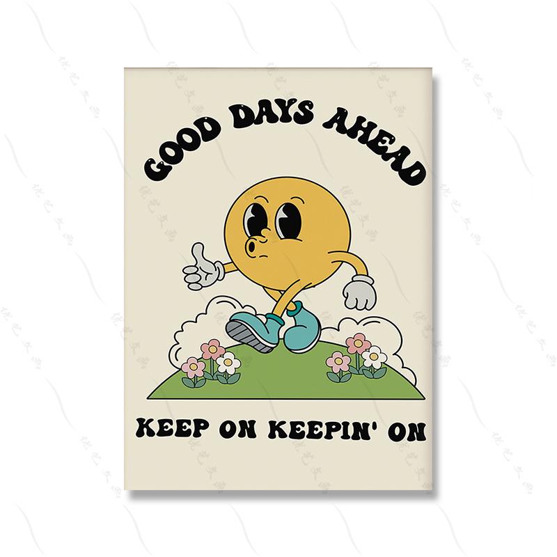 Retro Quote Print Flower Trendy Wall Art Poster Cartoon Kids Room Home Canvas Painting Modern Bear Sunflower Wall Decor Pictures