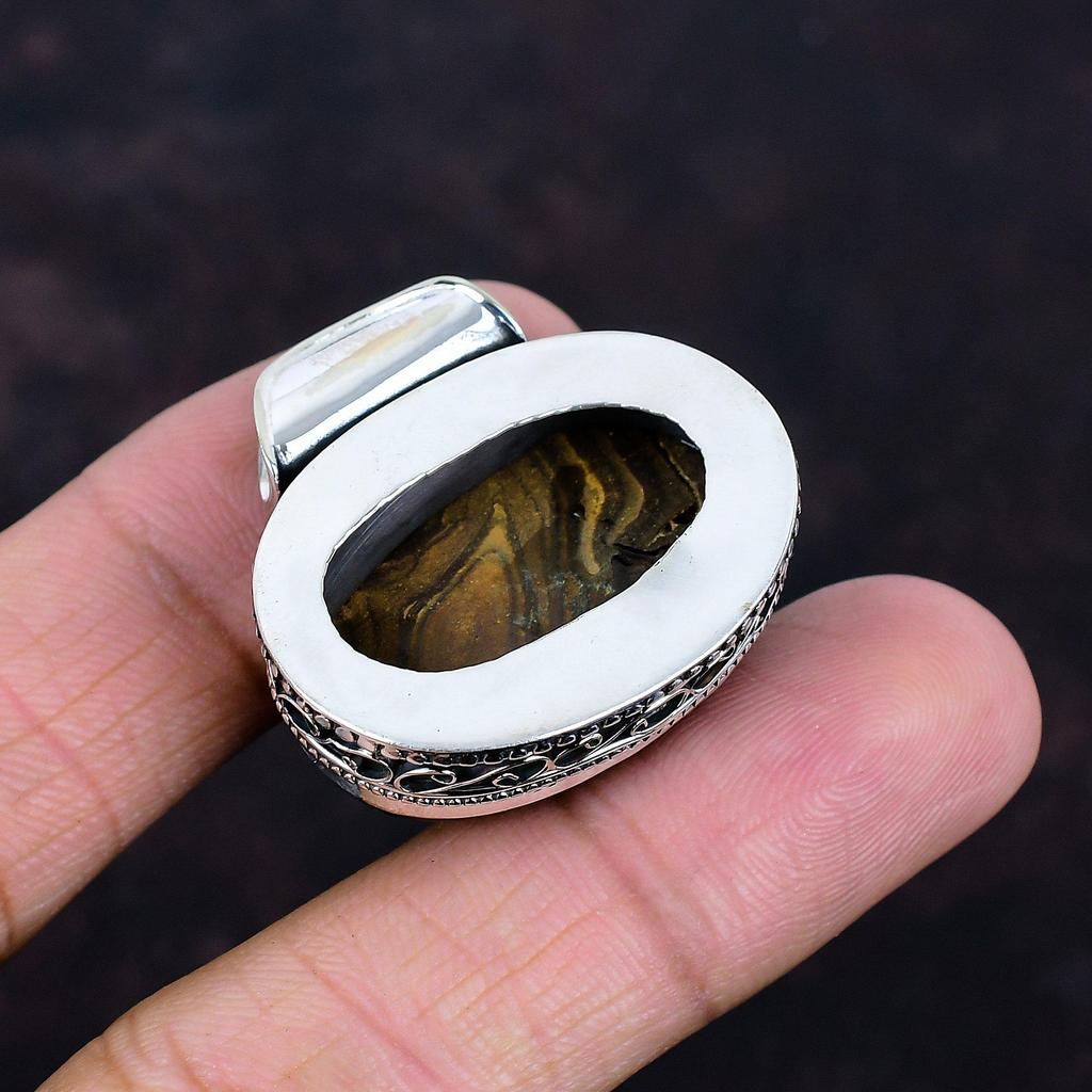 Ethopian opal in boulder opal pendant gemstone pendant 925 sterling silver pendant handmade pendant gifts for wife wonderful vintage jewelry