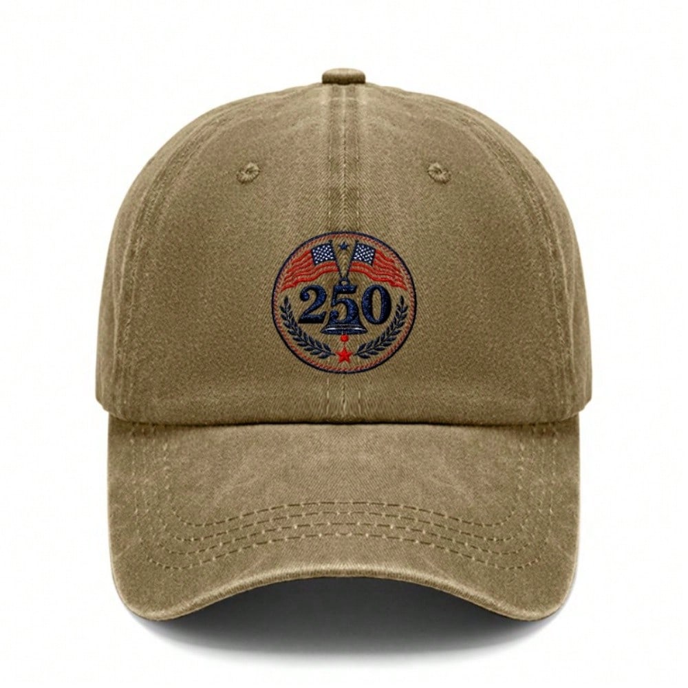 [250Th Anniversary Baseball Cap] Unisex Adult Adjustable Vintage Washed Print Polyester Sun Protection Lightweight Breathable Casual Outdoor Sports