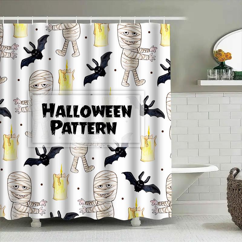 

Tuniu Halloween Bat Shower Curtain Kids Baby Room Decorative Waterproof Bathroom Curtain W60H190(CM)-1 Pcs