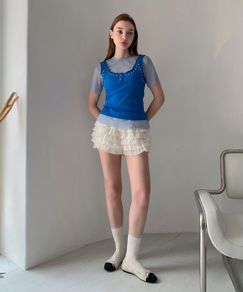 Baseukala Frill Cancan Banding Shorts (2Colors)