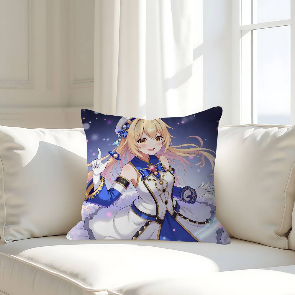 H-HONKAI IMPACTS Karaktärskuddfodral Avtagbart Tvättbart Kuddfodral – Mjukt Linne för Alla Årstider