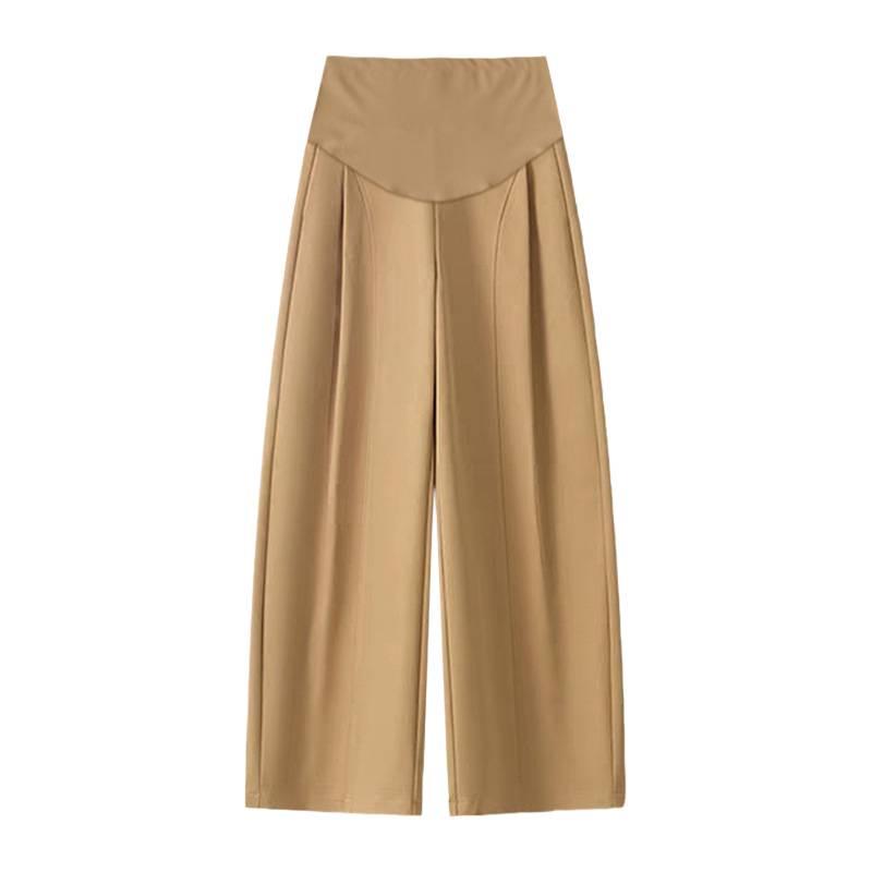 Spring/Summer 2026 Loose Maternity Wide-Leg Pants - Washed Cotton, Casual & Skin-Friendly Suit Pants for Moms