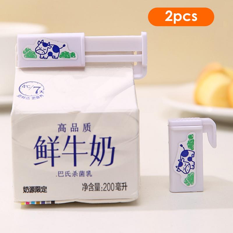 2Pcs Plastic Japanese Style Milk Box Sealing Clip Milk Carton Sealing Clip Beverage Sealing Clip For Milk Powder Chips Bags
