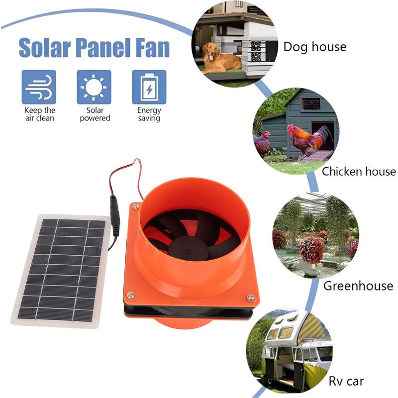 Solar Powered Fan Silent Greenhouse Fan 50W Exhaust Fan Solar Powered Outdoor Fan for Yacht, RV, Kitchen, Cabin, Chimneys