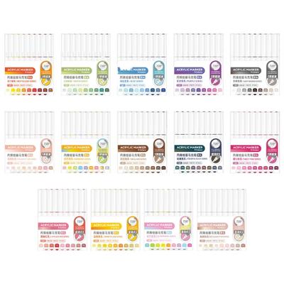 9 Stück Flüssig-Acrylmarker 9 Farben Acrylfarbstift Pinselmarker zum Malen auf Papier Holz Glas Stoff Metall Stein