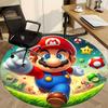 1pc Mario Adventure Office Round Area Rug, Indoor Mat Suitable For Office,Bedroom Living Room Home Decor, Room Deco a0926225