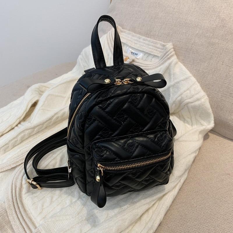 Backpack Women's Tide Rhombus Student School Bag Handbag Premium Textured Backpack