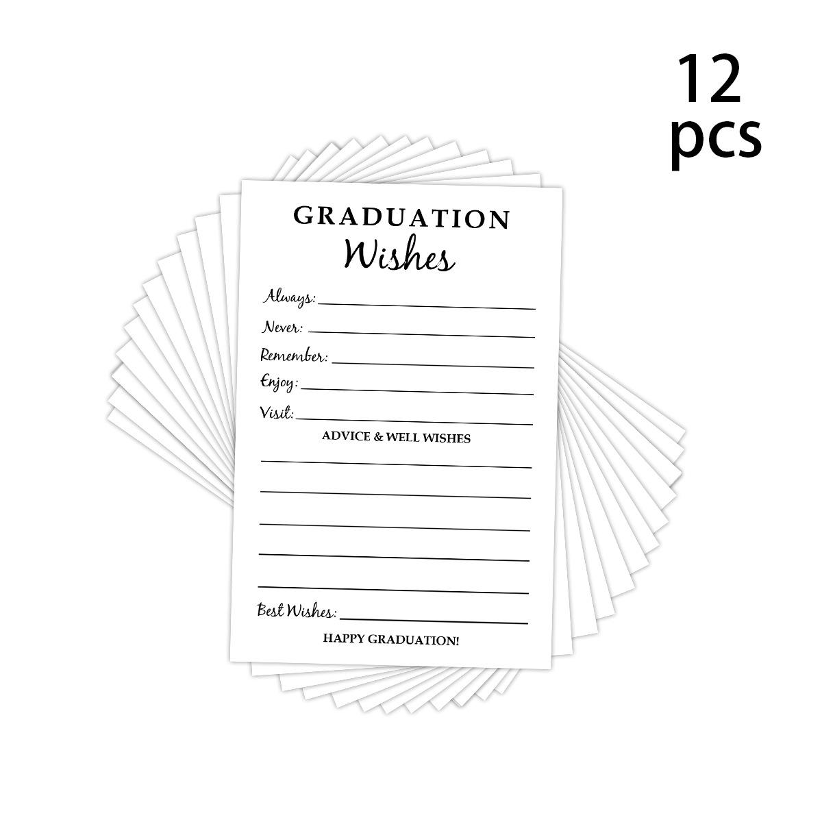 

12 шт. Открытки с пожеланиями на выпускной, Памятные открытки для мероприятий на выпускном вечере, Сообщения-приглашения и Подарки для студентов