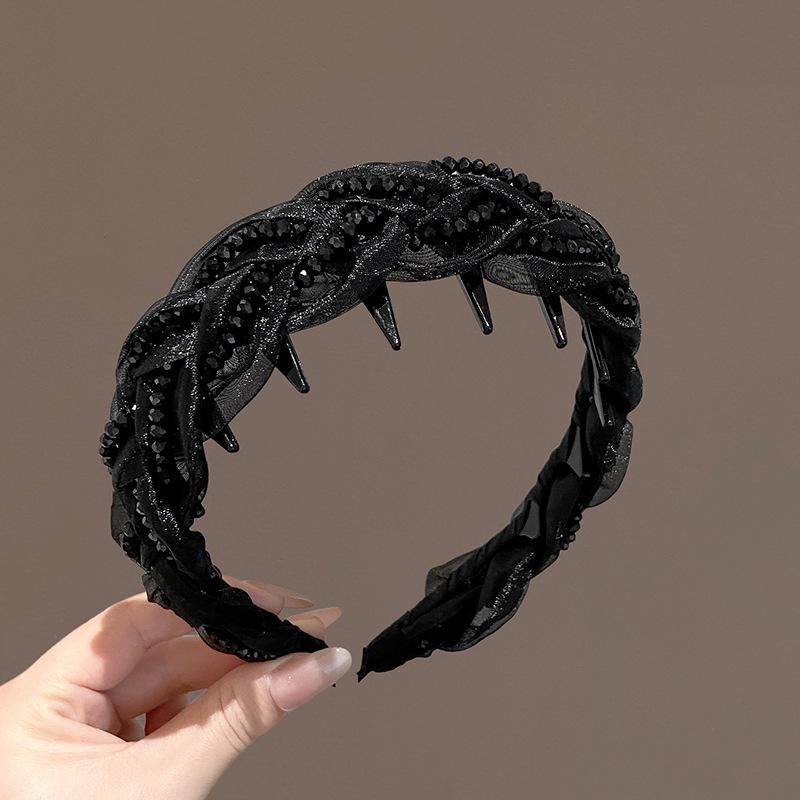 Women's Luxury Mesh Braid Headband, 2025 Fashion Style, High Crown, Daily & Outer Wear.