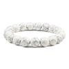 Charm Natural Stone Bracelet 6/8/10mm White Howlite Beads Bracelets For Women Men Energy Jewelry Stretch Bangle Wristband