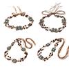 Brown Belt with Beads Butterflies Vintage Tassel Cotton Rope Waist Chain Woven Waist Belts for Dress Party Dance Show