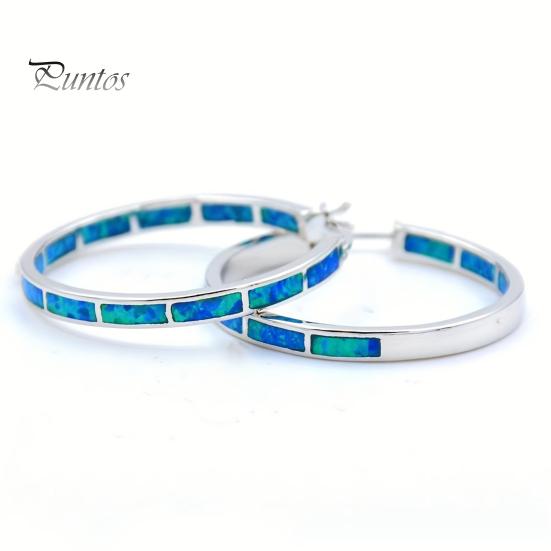 1 Paio Orecchini a Cerchio da Donna Pietra di Luna Sintetica Geometrici Forma Rotonda Cerchio Lega Leggera Liscia Regalo di Compleanno Anniversario San Valentino Gioielli per Orecchie