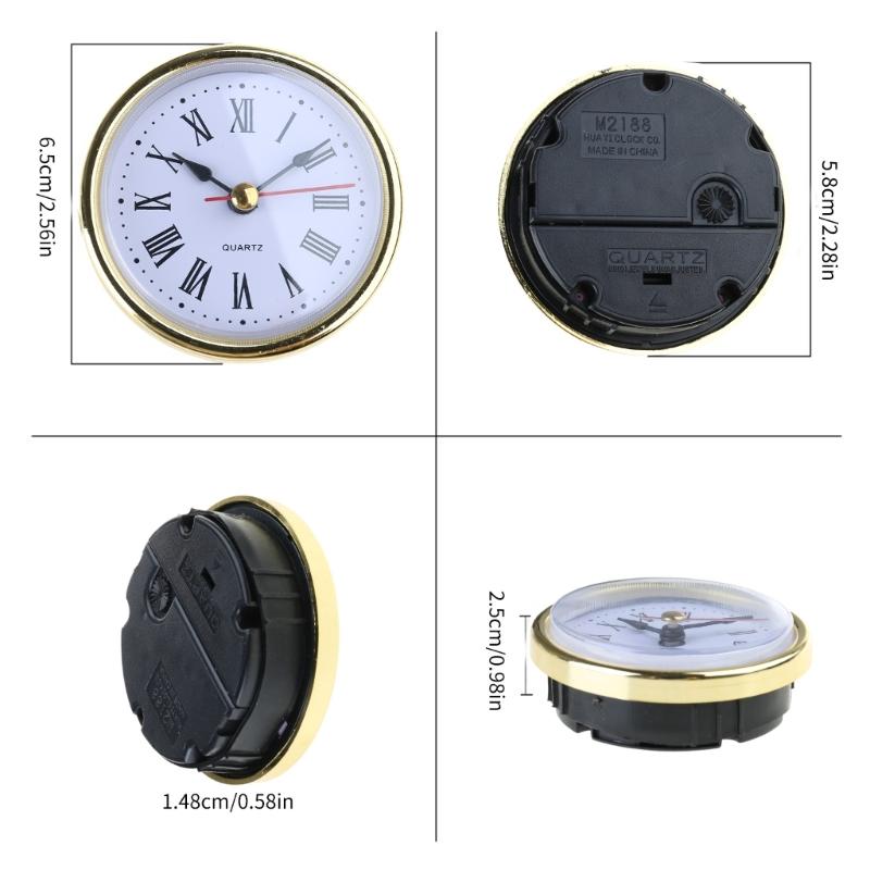 Vintage Clock Inserts Small Face Quartzs Clock Movement Roman Numeral Round Clocks Diameter 65mm DIY Parts Accessories
