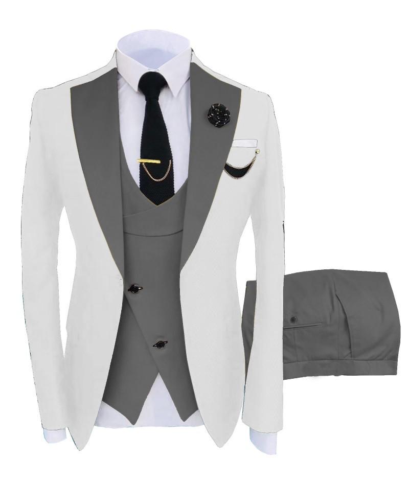 2025 European & American Men's Three-Piece Suit Set - Business, Banquet, or Groomsmen Attire