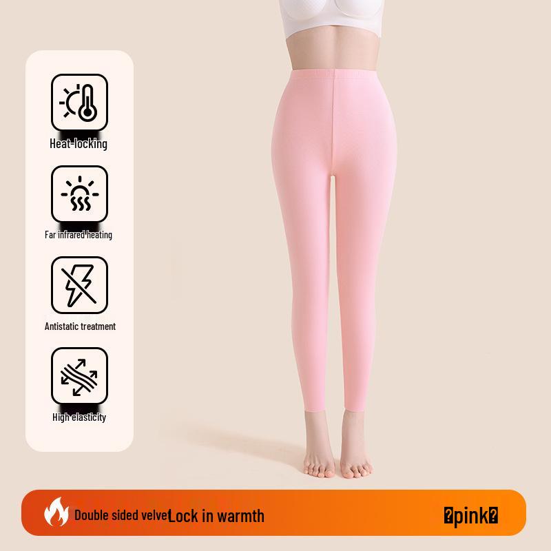 

German Velvet High-Waist Leggings: Double-Sided, Frosted, Warm Cotton Trousers for Women - Comfortable Nine-Point Pants for Autumn. XL (120-140 kg)