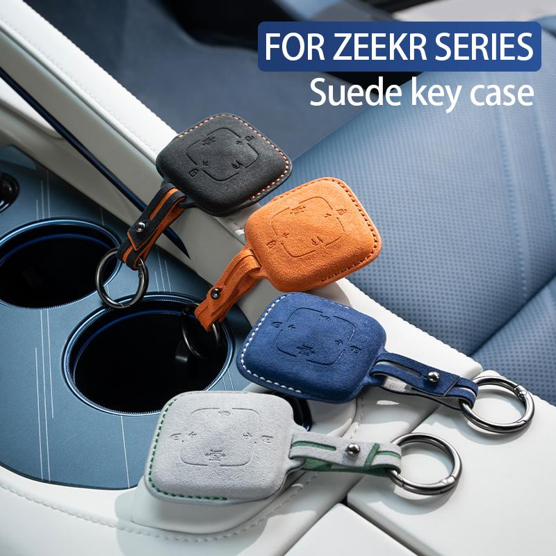 For ZEEKR 001 ZEEKR 7X 007 X Suede Keycase Car Remote Key Full Protective Cover Car Interior Decoration Accessories