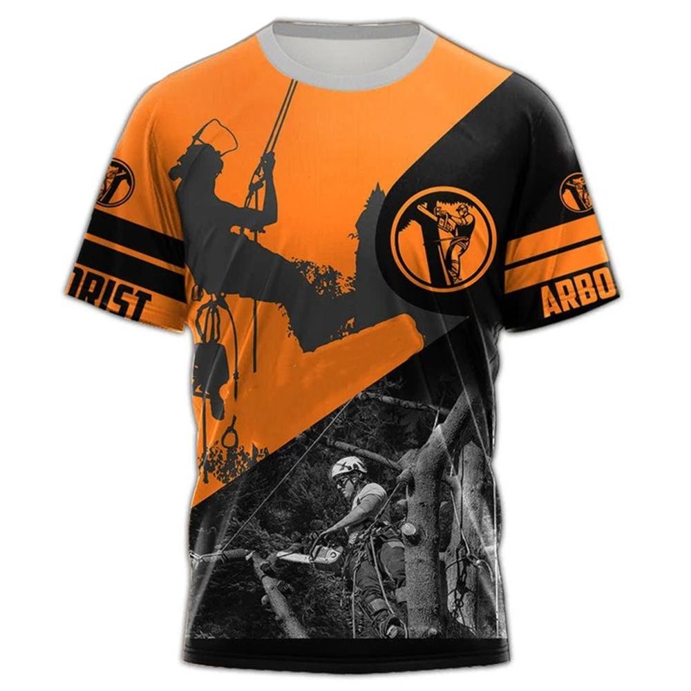 Summer Men'S Tooling T-Shirt Lumberjack Quick-Drying Short-Sleeved 3d T-Shirt Oversized Loose Sports Cool O Collar Casual Top