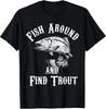 Herren- und Damen-T-Shirts Q4 Lustiger Fisch Umher Finden Forelle Vintage Fischer T-Shirt