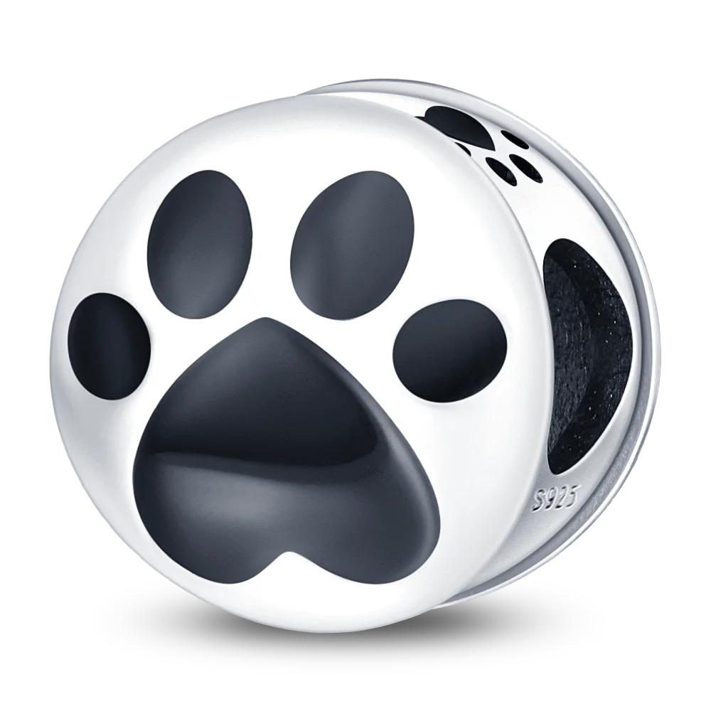 Copper Metal Black Cat Collection Charm Bead Components Bead Components Paw Print Pendant Bead Component Compatible With Authentic Original Do It