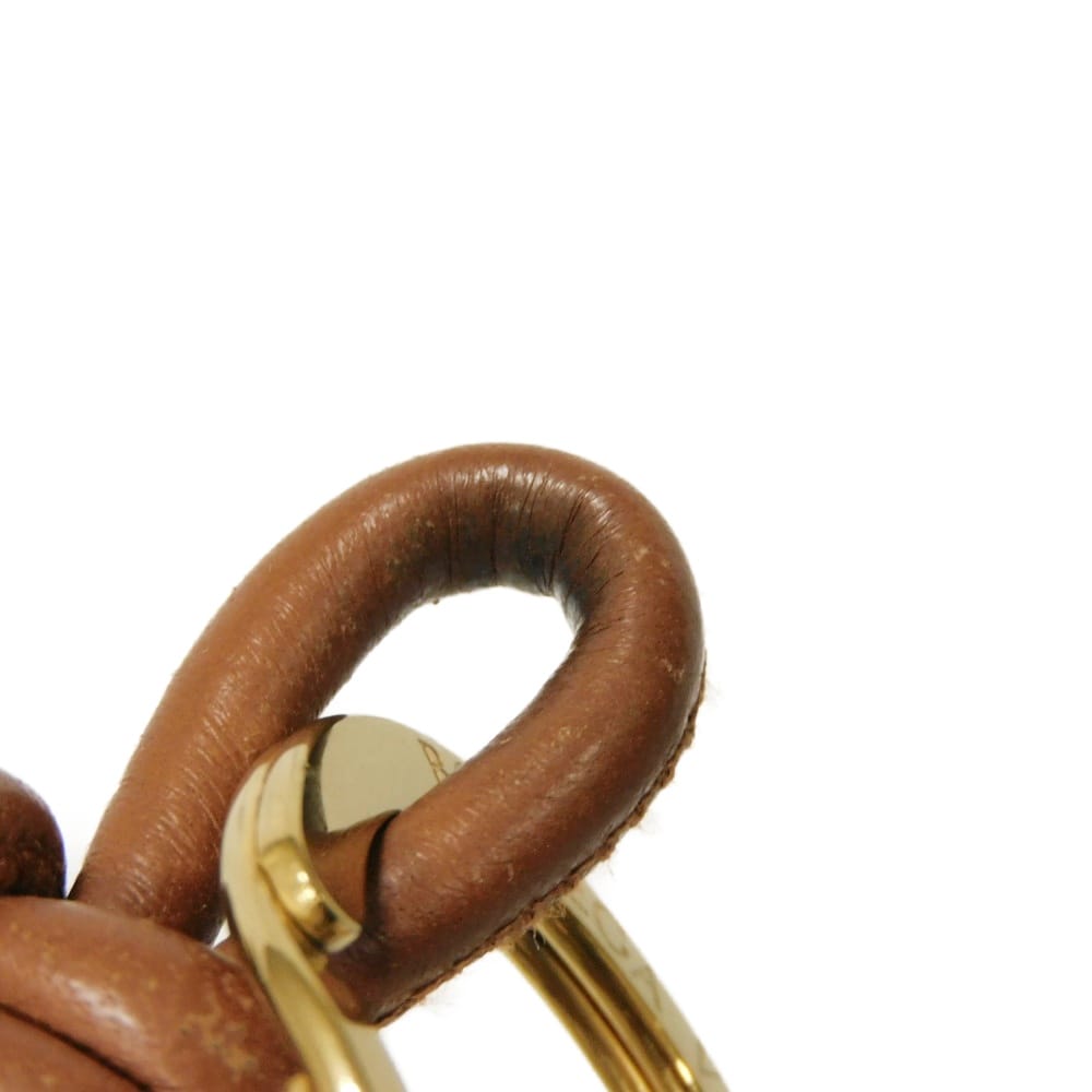 Used 11897 Triangle Key Ring 619100 V0050 2650 7950 Current Logo Ring Charm Intrecciato Brown Unisex from Japan