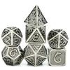 Cusdie Dragon Font DND Dice Metal, Auspicious Cloud, 7Pcs Polyhedral Dice Set, for D&D Role Playing Game Pathfinder Board Games