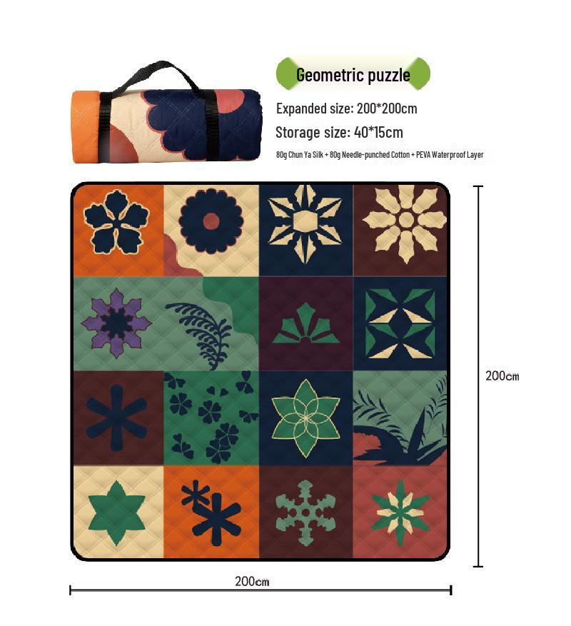 Oversized Waterproof Beach & Picnic Mat - Foldable, Thickened PEVA for Outdoor Use 200x200cm