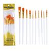 10pcs 2025 New Plastic Handle 10 Pieces Painting Brush Set, Hand Painting, Art Brushes Set / Slight Glue Overflow Is Inevitable
