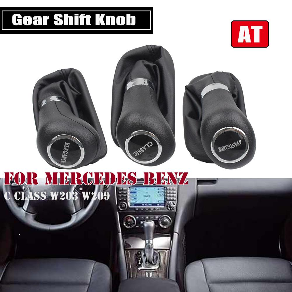 New Car Accsesories AT Gear Shift Knob With PU Leather Boot For Mercedes Benz C Class W203 W209 Leather Shifter Handball